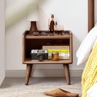 Durable European Beech Nightstand with Hardwax Oil Finish, Compact Storage Cabinet with Raised Edges, 13.5″ L x 15.5″ W x 15.5″ H, Natural
