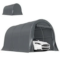 Outsunny 10' x 15' Heavy Duty Carport, Portable Garage Car Canopy Tent Shelter with Reinforced Galvanized Frame, Dark Grey(m-2)