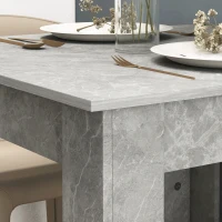 HOMCOM Square Dining Table, Modern Dining Room Table with Faux Cement Effect, Space Saving Small Kitchen Table, Cement Grey(m-9)