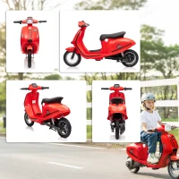 Qaba 24V Kids Motorcycle with 3-Speed, Electric Motorcycle with Rear Suspension and LED Lights for 8-12 Years Old, Red(m-8)