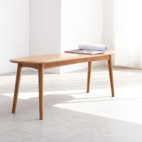 Multifunctional Dining Bench with Metal-Reinforced Construction, Sturdy Wood Bench for Entryway or Kitchen, 39.5″ L x 12″ W x 16″ H, Oak(m-1)