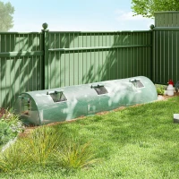 Outsunny Mini Greenhouse with 5 Mesh Windows, Portable Plant Hot House with PE Cover and Steel Frame, 10' x 3' x 2' , Green(m-10)