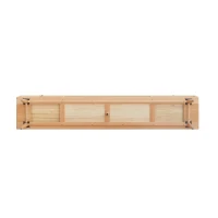 Modern TV Cabinet with High-Quality Glass Doors, Sturdy TV Stand with 2 Pull-Out Drawers, 71″ L x 12.5″ W x 16.5″ H, Natural Wood(m-9)