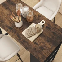 HOMCOM Modern Bar Table, Counter Height Dining Table with 3 Storage Shelves for Kitchen, Dining Room, Living Room, Rustic Brown(m-9)