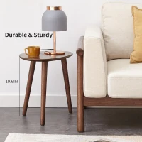 Stable Coffee Table with Mid-Century 2-Tier Staggered Design, Sturdy Center Table for Living Room, 25.5″ L x 17.5″ W x 19.5″ H, Walnut(m-4)