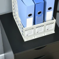 HOMCOM File Cabinet with 5 Drawer Wheels, 15.7" x 15.7" x 26.4", Black(m-11)