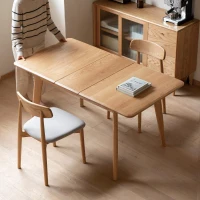 Extendable Dining Table with Diagonal Legs & Rounded Corners, Versatile Kitchen Table for 6-8 People, 59″ L x 31.5″ W x 29.5″ H, Light Oak(m-9)