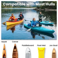 Soozier Kayak Cart, Foldable Canoe Trolley Cart with 10'' Solid Tires, Nonslip Support Foot & Tie-Down Straps, for Kayaks Canoes Paddleboards Float Mats Boats, Aluminum Frame(m-4)