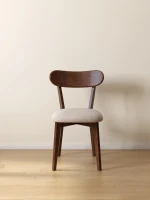 Set of 2 Solid Dining Chairs with Upholstered Removable Seat Cover, Ergonomic Stool for Living Areas, 18.5″ L x 22″ W x 30.5″ H, Walnut Brown(m-6)