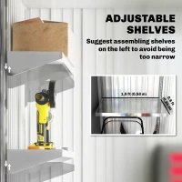 Outsunny Outdoor Sheds Storage, Small Steel Lean-to Shed with Adjustable Shelf, Lock, Gloves, 5' x 3' x 6', Dark Gray(m-5)