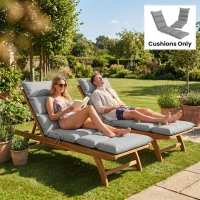 Outsunny Outdoor Lounge Chair Cushion with Zipper Reversible Chaise Lounge Cushion for Patio Indoor/Outdoor Dark Grey(m-9)