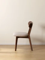 Set of 2 Solid Dining Chairs with Upholstered Removable Seat Cover, Ergonomic Stool for Living Areas, 18.5″ L x 22″ W x 30.5″ H, Walnut Brown(m-7)