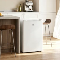 HOMCOM Upright Freezer, 3 Cu.Ft Mini Freezer with Reversible Single Door, Adjustable Thermostat for Home, Dorm, White(m-1)