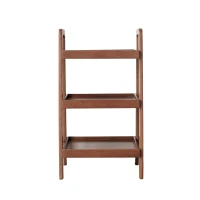 3-Tier Storage Shelf with Ladder-Style Shoe Rack, Waterproof Ladder Shelf with Easy-Clean Finish, 17.5″ L x 12.5″ W x 31.5″ H, Walnut(m-13)