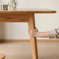 Extendable Dining Table with Diagonal Legs & Rounded Corners, Versatile Kitchen Table for 6-8 People, 59″ L x 31.5″ W x 29.5″ H, Light Oak(m-4)