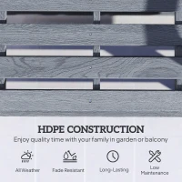 Outsunny Patio Glider Bench w/ HDPE Slatted Double Rocking Chair, Distressed Gray(m-5)