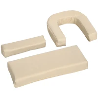 Outsunny Folding Lounge Chair Set of 2, Reclining Beach Tanning Chair with Face Hole, Pillow, 4-Position Adjustable Flat Sun Lounger, Steel Frame for Outdoor Patio Pool, Beige(m-10)