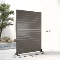 Outsunny HDPE Outdoor Privacy Screen, 47.2"W x 68.5"H Decorative Privacy Fence Screen with Stand and 6 Panels, Brown(m-3)