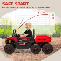 Qaba 24V 4WD Kids Ride On Truck with 6 Wheels Electric Ride On Car with Remote, Dump Bed for 3-6 Years, Red(m-9)