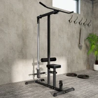 Soozier Multi-Function Power Tower, Lat Pull Down Machine Arm & Back Workout Equipment with Adjustable Pull Rod, Cable Machine Home Fitness Equipment for Women and Men(m-9)