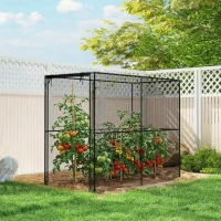 Outsunny Crop Cage, Plant Protection Tent with Zippered Door, Plant Protector from Animals for Vegetables Flowers Fruits, Black(m-10)