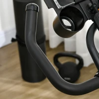 Soozier Adjustable Upright Stationary Exercise Bike w/ LCD Display, Indoor Cycling Bike for Home w/ Adjustable Resistance, Black(m-10)