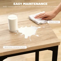 HOMCOM 3 Piece Dining Table Set for 2, Modern Kitchen Table and Chairs, Dining Room Set for Breakfast Nook, Light Wood Grain(m-6)