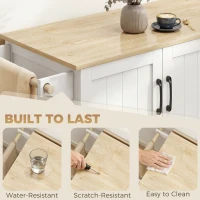 HOMCOM Kitchen Island with Drop Leaf, Rolling Kitchen Cart with Power Outlet, Cabinet, 3 Drawers, Spice Rack, Towel Bar, White(m-10)