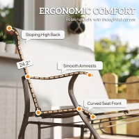 Outsunny 2-Person Outdoor Glider Bench, Patio Glider Loveseat Chair with Powder Coated Steel Frame, 2 Seats Porch Rocking Glider for Backyard, Lawn and Garden, Cream White(m-6)