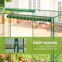 Outsunny Walk-in Crop Cage, Plant Protectors from Animals with Roll Up Zippered Door, 7.9' x 3.9' x 6.1', Green(m-6)