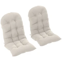 Outsunny Adirondack Chair Cushions Set of 2, Tufted High Back Patio Non-Slip Cushions for Adirondack Chairs, Beige(m-11)