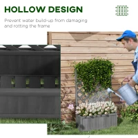 Outsunny Wood Planter with Trellis for Vine Climbing, Raised Garden Bed to Grow Vegetables for Backyard, 28" x 11" x 46", Grey(m-6)