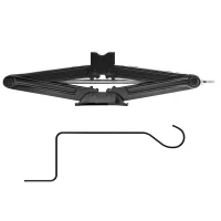 HOMCOM Steel Car Jack, Portable Scissor Jack, 2 Ton (4400 lbs) Capacity for Auto Sedan SUV MPV Tire Changes & Repairs, Black(m-2)