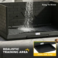 PawHut Dog Grass Pad with High Walls and Tray, Indoor Potty Tray for Puppy Training, Pee Pad Holder with Artificial Grass(m-6)