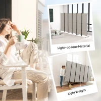 HOMCOM 6 Panel Room Divider, 6 Ft Folding Privacy Screen, Portable Freestanding Partition Wall Divider, Beige(m-9)