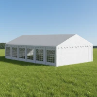 Outsunny 20' x 40' Party Tent, Outdoor Canopy Tent with Removable Sidewalls, 12 Windows for Parties, Wedding, Events, BBQ, White(m-11)