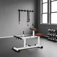 Soozier Adjustable Steel Seated Calf Raise Exercise Strength Training Gym Equipment, Brown(m-9)