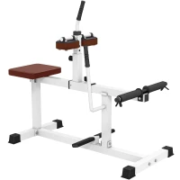 Soozier Adjustable Steel Seated Calf Raise Exercise Strength Training Gym Equipment, Brown(m-11)