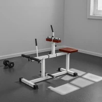 Soozier Adjustable Steel Seated Calf Raise Exercise Strength Training Gym Equipment, Brown(m-8)