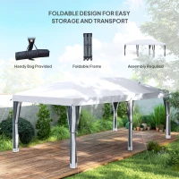 Outsunny 10' x 20' Pop Up Canopy Tent with Netting, Heavy Duty Instant Sun Shelter, Large Tents for Parties with Carry Bag for Outdoor, Garden, Patio, Cream White(m-5)