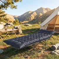 Outsunny Sleeping Mat, Camping Mat Pad with Elastic Straps, Dark Grey(m-1)