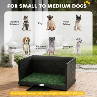 PawHut Dog Grass Pad with High Walls and Tray, Indoor Potty Tray for Puppy Training, Pee Pad Holder with Artificial Grass(m-9)