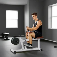 Soozier Adjustable Steel Seated Calf Raise Exercise Strength Training Gym Equipment, Brown(m-10)