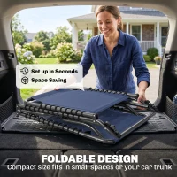 Outsunny 2 Folding Chaise Lounge Pool Chairs with 4-Position Reclining Back, Pillow, Breathable Mesh & Bungee Seat, Dark Blue(m-6)