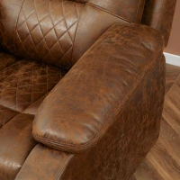 HOMCOM Overstuffed Manual Recliner Chair with Thick Sponge Padded Headrest and Armrest, Rocking Function, for Living Room, Brown(m-8)