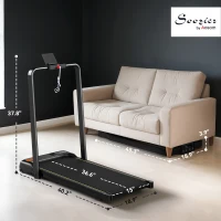 Soozier Walking Pad Treadmill, 0.6–6.2mph Foldable Under Desk Treadmill with Incline, Wheels, LED Display and Remote Control(m-3)