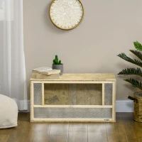 PawHut Wooden Reptile Terrarium with Sliding Door for Chameleon, Lizard, Snake, Frog, Turtle, 31.5" x 15.7" x 15.7"(m-10)
