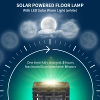 Outsunny Wicker Solar Outdoor Lamp, Decorative Floor Lamp with Auto On/Off LED Lights, IP44 for Patio, Porch, Pathway, Grey(m-5)