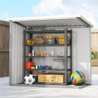 Outsunny 5' x 3' Metal Garden Storage Shed, Tool House with Double Doors for Backyard, Patio, Lawn(m-7)