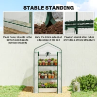 Outsunny Mini Greenhouse with Screen Roof, Portable Small Greenhouse with Roll-Up Zipper Door, 27.6" x 19.7" x 50", White(m-8)